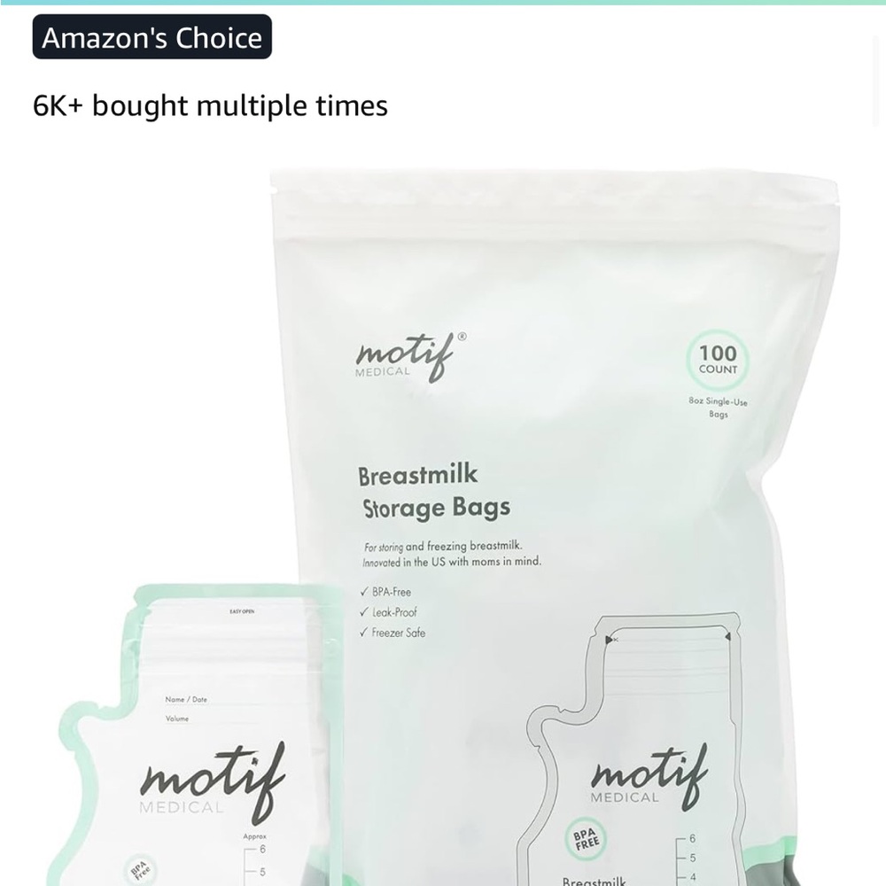 Motif Breastmilk Storage Bags